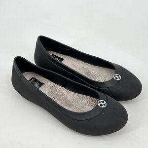 Crocs Mammoth Ballet Flats Dark Gray Faux Fur Women's Size 8